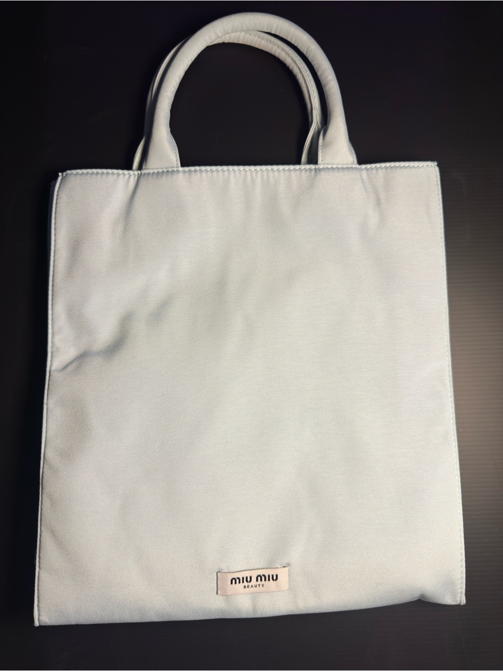 Miu Miu Pale Blue Minimalist Messenger Tote